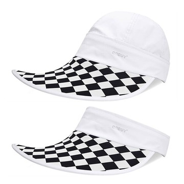海夫mega coouv 蘋果光 美肌帽 兩用 可卸式 白色配黑白格(uv-537wbw)