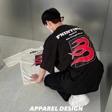 【APPAREL DESIGN】Oversize PNITIRVS B字火焰寬鬆短Tee 寬鬆短袖 寬鬆上衣 短袖上衣