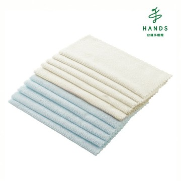 【LEC 激落君】超細纖維抹布10入(白&藍)｜台隆手創館
