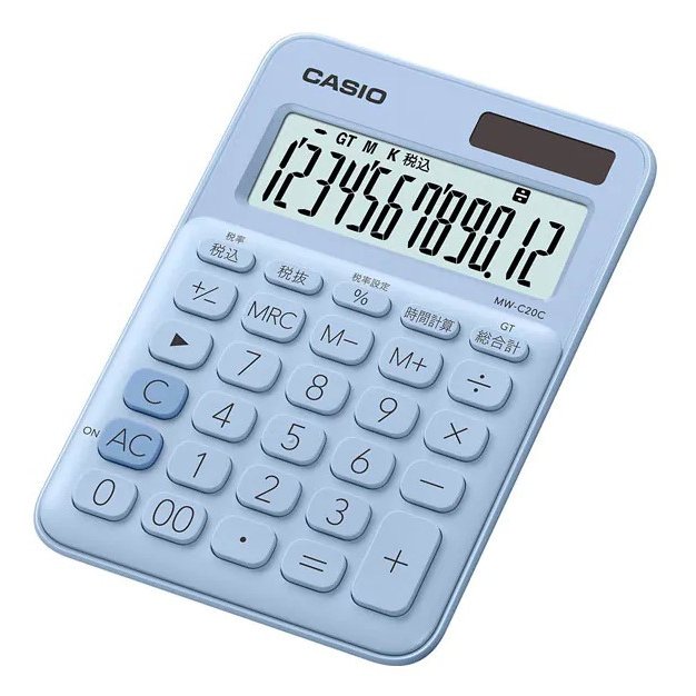 CASIO カシオ デザイン電卓 ミニジャストタイプ MW-C20C-LB