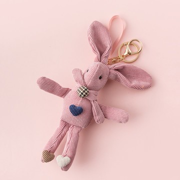 兔公仔鑰匙扣掛件創意個性可愛男士女款情侶鎖匙扣鏈圈環包包掛飾