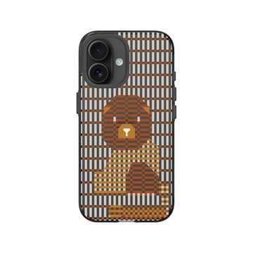 iPhone 16 Clear (相機按鈕) 酷墨灰 - The Wildlife Collection 動物野境系列 - 亞洲獅 - 線條版