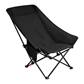 MP 三檔折疊高背月亮椅 坐躺辦公室午睡 外出露營野餐用 約150公斤 48 x 69 x 92cm±5% ABS+牛津布+加粗鋼管  曜石黑  1個