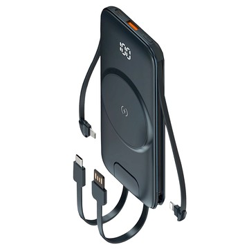 YOGEMDI無線磁吸自帶線行動電源 20000mah 迷你快充+支架+多線  藍色  NS_P3