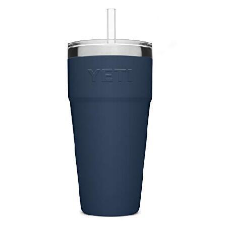 YETI Rambler 26 oz Straw Cup, Vacuum Insulated, Stainless Steel with Straw Lid, Navy並行輸入品