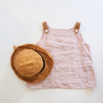 亞麻上衣 粉灰色