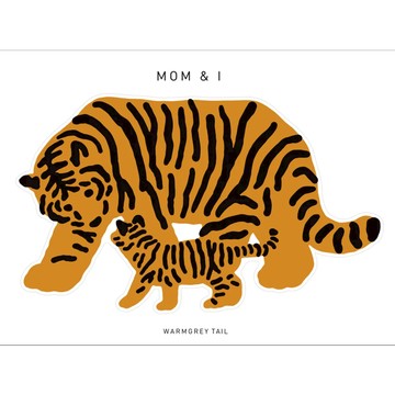 韓國 WARMGREY TAIL 防水貼紙 老虎一家