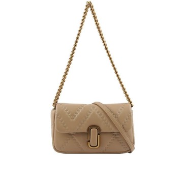 MARC  JACOBS THE J MARC 縫線小羊皮翻蓋迷你二用包(駝色)