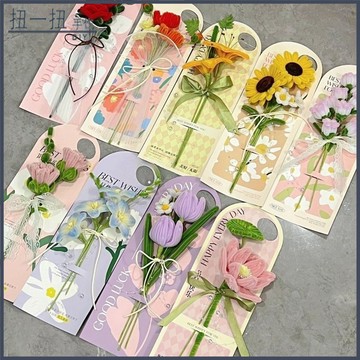 畢業花束🌷 創意實用手提卡小花束扭扭棒diy材料包公司團購母親節禮物送媽媽 手作花束 交換禮物 畢業禮物