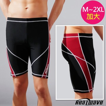 Heatwave熱浪 加大泳褲 五分褲黑虹(M-2XL)280