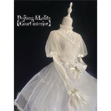 逗醬原創Lolita法式宮廷網紗內搭上衣搭配jsk蕾絲衫花邊夏季罩衫