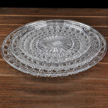 時尚亞克力花底水果盤甜品盤小吃零食碟透明糖果盤瓜子碟干果盤