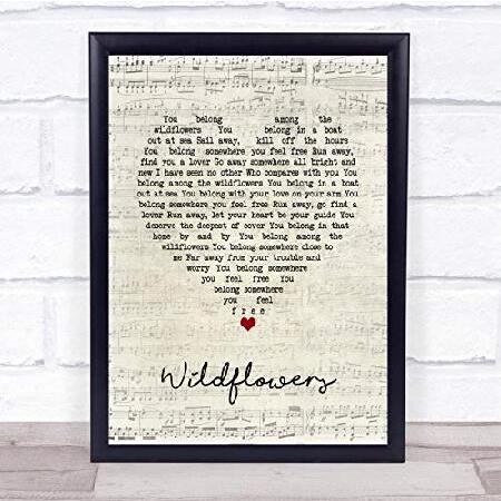 Wildflowers Script Heart Song Lyric Wall Art Poster Gift Present Print（並行輸入品）