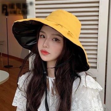 【巴黎精品】漁夫帽遮陽帽-休閒黑膠抗曬女帽子4色a1eh15