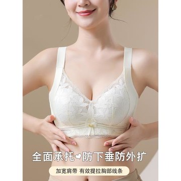 羅麗絲內衣女小胸聚攏顯大上托防下垂收副乳無鋼圈調整型蕾絲文胸