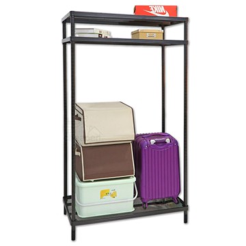 【品樂生活】45X90X208CM 耐重菱形網三層架 烤漆霧黑/置物架/波浪架/收納架/鐵力士架/鐵架