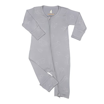 baa baa sheepz 抱抱羊 cute系列雙拉鍊長袖連身衣  12-18 months  灰色