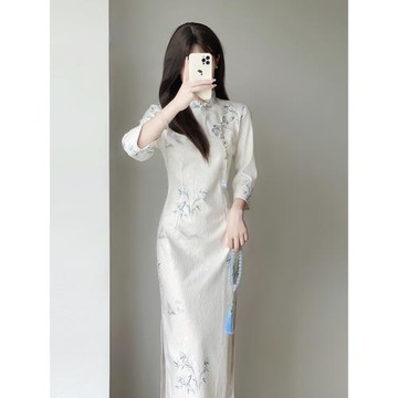 汀玥苓旗袍2026新款少女改良氣質高端年輕款連衣裙修身新中式秋冬