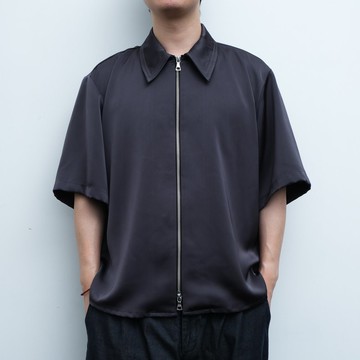 KAIKAI - Insomnia - 緞面拉鍊短袖襯衫