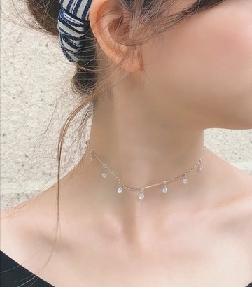 *hippie* 輝夜│閃耀鋯石純銀頸鏈/Choker/短項鏈/頸圈(限量訂製)