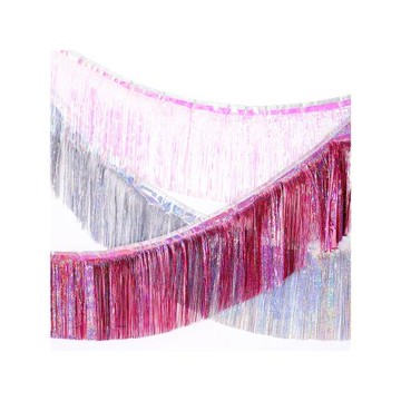 爆款亮面雨絲簾拉花兒童生日舞會背景墻掛飾流蘇