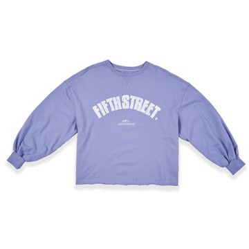 5th STREET｜女裝｜發泡印花寬版長袖T恤｜紫色