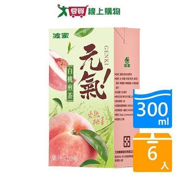 波蜜元氣白桃煎茶TP300MLx6【愛買】