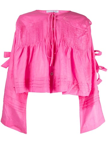Natasha Zinko - Box kaftan shirt - unisex - Hemp - XS - Pink