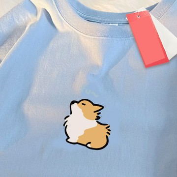 S~XL 左胸 FU~柯基 純棉 短T 情侶T【Y0945】MIT 情侶裝 快速出貨 短袖T恤 加大尺碼 短袖 團體服