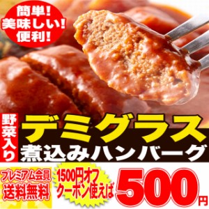 プレミアム認定のお店！じっくり煮込んだデミグラス煮込みハンバーグ約200g×2袋 メール便 pre