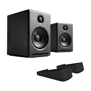 Auidoengine 升級版 主動式書架喇叭 + 腳架/支架組合  黑色  A2+