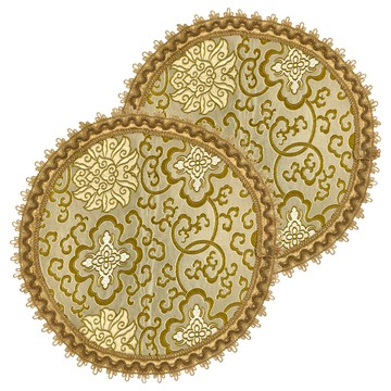 J&N 綻放中國風桌墊 金色 2入  28 x 28cm  1組