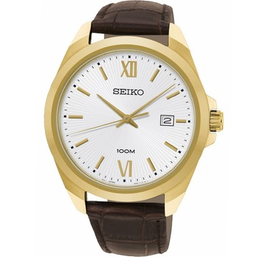 SEIKO精工 簡約三針質感皮帶腕錶6N42-00H0J/SUR284P1