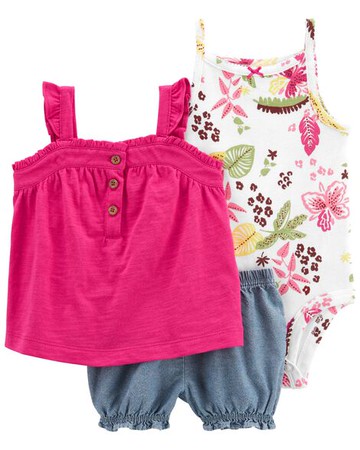 Baby 3-Piece Bodysuit & Short Set