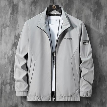 外套春秋季新款男士外套韓版休閑潮流中青年薄款夾克立領夾克秋裝