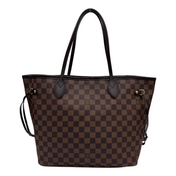LOUIS VUITTON LV 路易威登 棕色 棋盤格帆布 Neverfull MM 手提包 N51105 【二手名牌BRAND OFF】