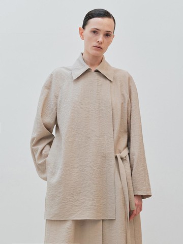 Sheer Flap Coat [Sand Beige]