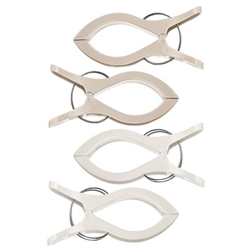 FaSoLa日本強力雙彈簧大型棉被曬夾 1包4個  1套  奶油白 + 白色