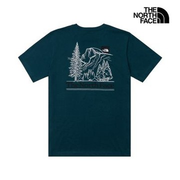 【The North Face 官方旗艦】北面男款深綠色舒適休閒短袖T恤｜8JAVN4J
