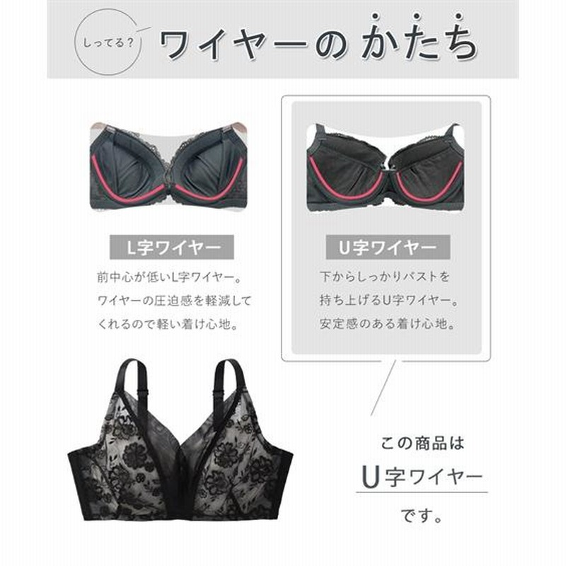 ブラジャー D70-D85 ニッセン 胸を小さくみせる ブラジャー