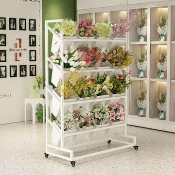 花店鐵藝鮮花架擺攤醒花冷櫃架子花桶展示架鮮花收納簡易網紅花架