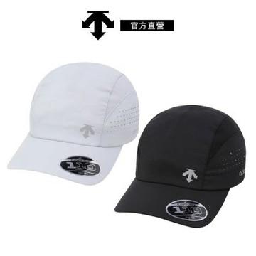 【DESCENTE】迪桑特 中性 跑步穿孔棒球帽(黑色/灰色)