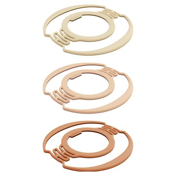 HhL DESIGN 濃茶系矽膠環保飲料提袋3件組附收納袋 泰奶色 伯爵奶色 杏仁奶色  1組  泰奶色，伯爵奶色，杏仁奶色