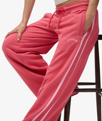 Superdry Women's Athletic Essentials Logo Straight Joggers Red Size: 6