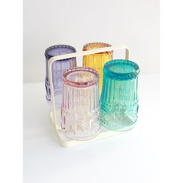 歐式復古珠珠玻璃杯果汁飲料杯酒水奶茶杯美式浮雕杯酒杯