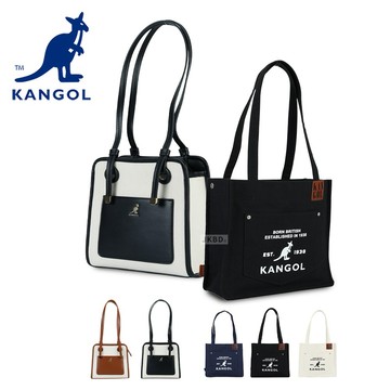 🔜 快速出貨 KANGOL 英國 袋鼠 長背帶皮配 帆布肩背包 66251708 包包 牛仔包 托特包 媽媽包