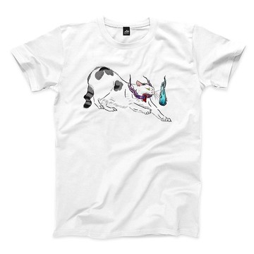 山頂靈貓 - 白 - 中性版T恤