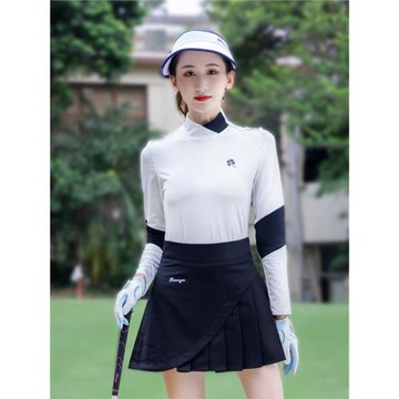 新款高爾夫服裝打底衫 秋冬GOLF女裝長袖t恤韓版彈力運動球衣