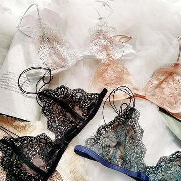 微瑕處理  小胸罩性感美背細帶內衣女超薄蕾絲透明無鋼圈文胸少女