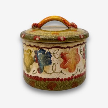 義大利手工陶-TDC義式葡萄園 置物罐 首飾盒 糖罐 10cm